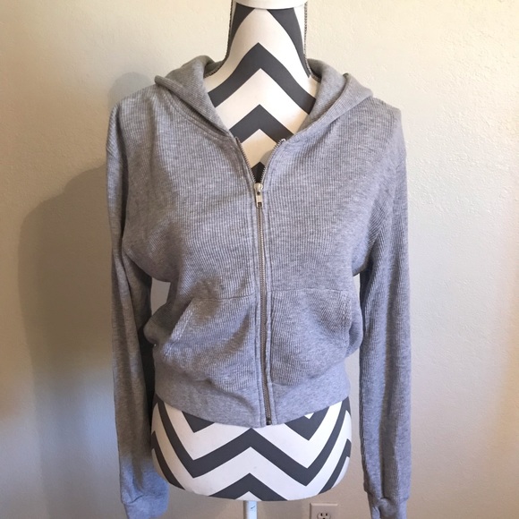 waffle zip up hoodie